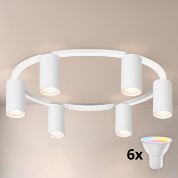 BRILAGI - LED RGBW prigušiva plafonska svetiljka SELE 6xGU10/6,5W/230V 2700-6500K bela + daljinski upravljač