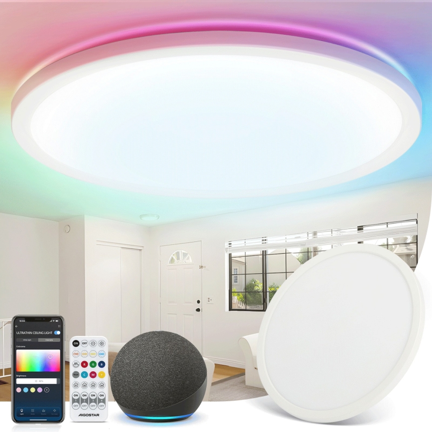 Brilagi - LED RGBW prigušiva stropna svetiljka VIBE LED/36W/230V 3000-6500K prečnika 40 cm bela + daljinski upravljač