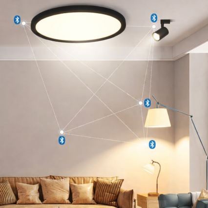 Brilagi - LED RGBW prigušiva stropna svetiljka VIBE LED/36W/230V 3000-6500K prečnik 40 cm crna + daljinski upravljač