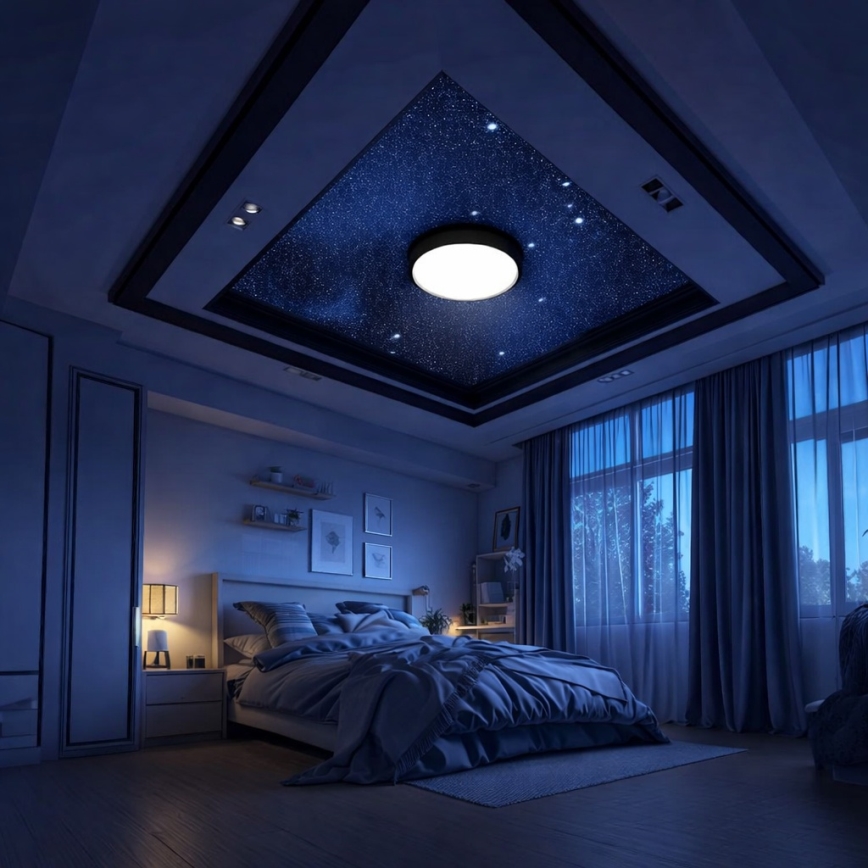 Brilagi - LED RGBW prigušiva stropna svetiljka VIBE LED/36W/230V 3000-6500K prečnik 40 cm crna + daljinski upravljač