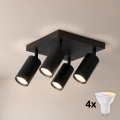 BRILAGI - LED RGBW prigušiva reflektorska svetiljka SELE SQUARE 4xGU10/6,5W/230V 2700-6500K crna