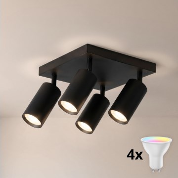 BRILAGI - LED RGBW prigušiva reflektorska svetiljka SELE SQUARE 4xGU10/6,5W/230V 2700-6500K crna