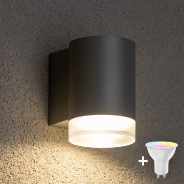 Brilagi - LED RGBW prigušiva spoljašnja zidna svetiljka MATERA 1xGU10/4,8W/230V 3000K IP54 siva + daljinski upravljač