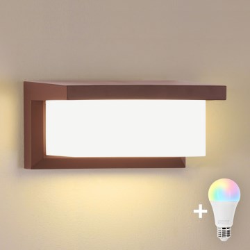 Brilagi - LED RGBW prigušiva spoljna zidna svetiljka BRICKY 1xE27/9W/230V 2700-6500K IP54 braon