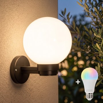 BRILAGI - LED RGBW prigušiva spoljna zidna svetiljka HARBOR 1xE27/12W/230V 2700-6500K IP33 crna/bela