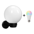 Brilagi - LED RGBW prigušiva spoljna zidna svetiljka HARBOR 1xE27/9W/230V 2700-6500K IP33 crna/bela