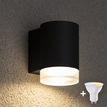 Brilagi - LED RGBW prigušiva spoljna zidna svetiljka MATERA 1xGU10/4,8W/230V 3000K IP54 crna + daljinski upravljač