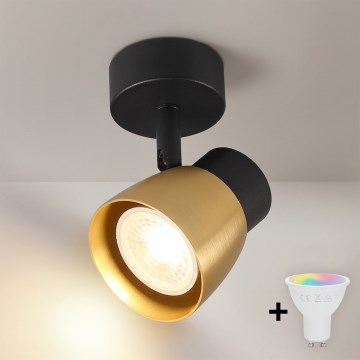 Brilagi - LED RGBW prigušiva spot svetiljka NUGGET 1xGU10/4,8W/230V crna/zlatna