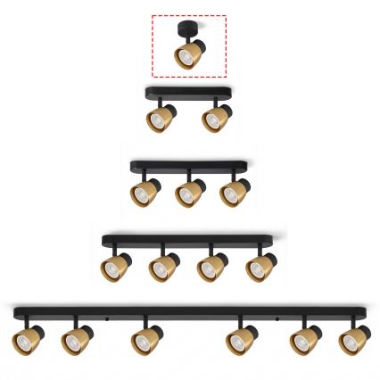 Brilagi - LED RGBW prigušiva spot svetiljka NUGGET 1xGU10/6W/230V crna/zlatna
