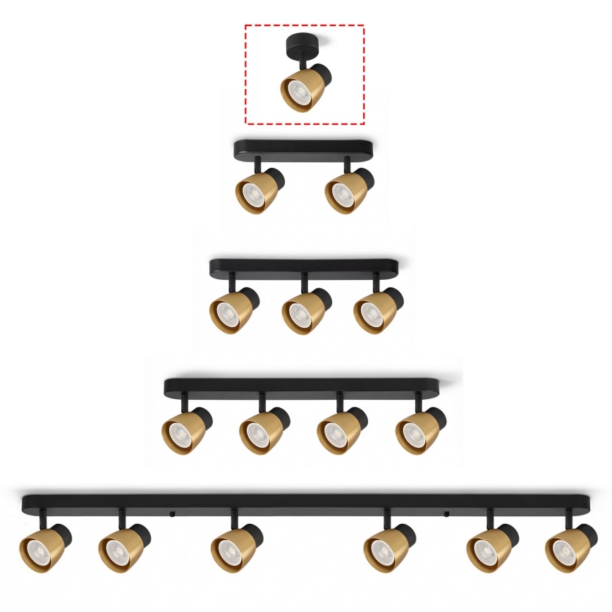 Brilagi - LED RGBW prigušiva spot svetiljka NUGGET 1xGU10/6W/230V crna/zlatna