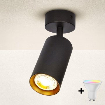 Brilagi - LED RGBW prigušiva spot svetiljka SELE 1xGU10/4,8W/230V 3000K crna/zlatna + daljinski upravljač
