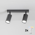 Brilagi - LED RGBW prigušiva spot svetiljka SELE 2xGU10/4,8W/230V 3000K crna + daljinski upravljač