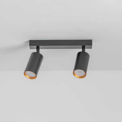 Brilagi - LED RGBW prigušiva spot svetiljka SELE 2xGU10/6W/230V 3000K crna/zlatna + daljinski upravljač