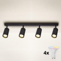 Brilagi - LED RGBW prigušiva spot svetiljka SELE 4xGU10/4,8W/230V 3000K crna + daljinski upravljač