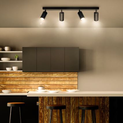 Brilagi - LED RGBW prigušiva ugradna spot lampa SELE 4xGU10/6W/230V 3000K crna/zlatna + daljinski upravljač