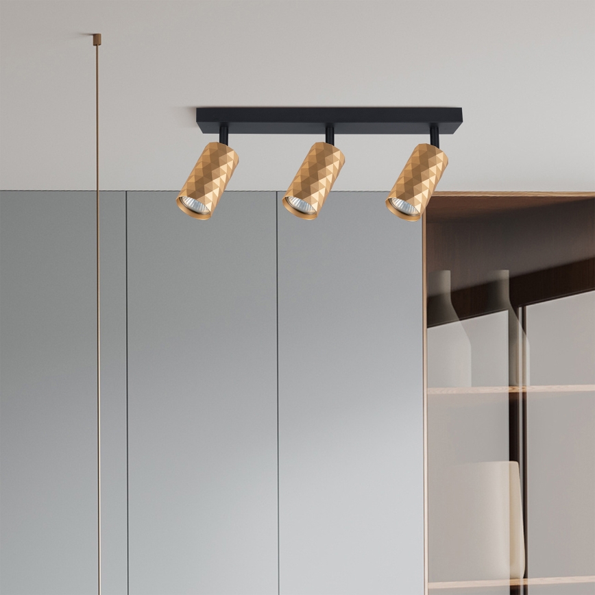 Brilagi - LED RGBW prigušiva ugradna spot svetiljka SELE DIAMANT 3xGU10/4,8W/230V 3000K zlatna + daljinski upravljač