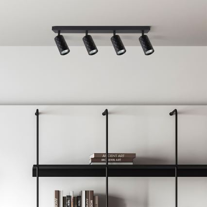 Brilagi - LED RGBW prigušiva spot svetiljka SELE DIAMANT 4xGU10/4,8W/230V 3000K crna + daljinski upravljač
