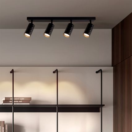 Brilagi - LED RGBW prigušiva spot svetiljka SELE DIAMANT 4xGU10/4,8W/230V 3000K crna + daljinski upravljač