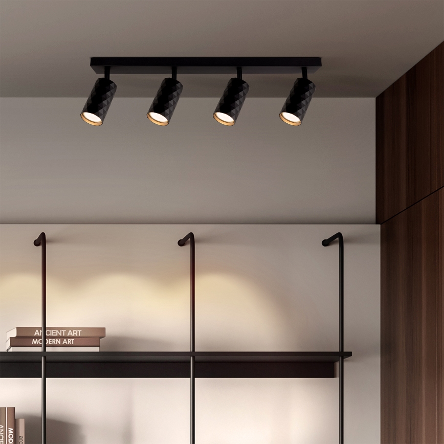 Brilagi - LED RGBW prigušiva spot svetiljka SELE DIAMANT 4xGU10/4,8W/230V 3000K crna + daljinski upravljač
