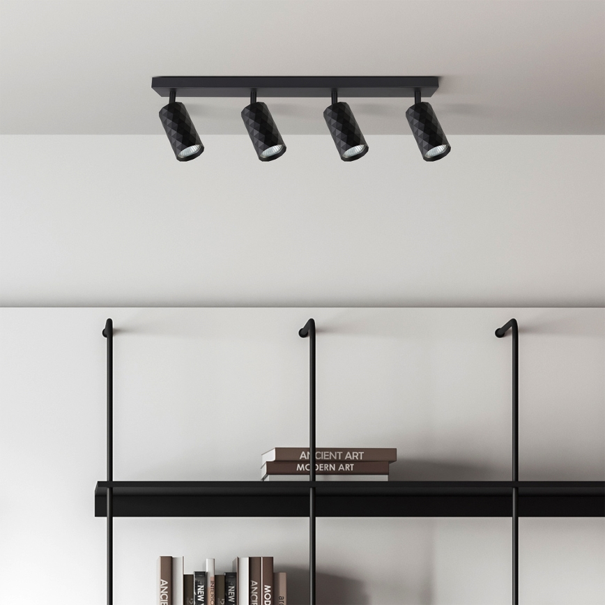 Brilagi - LED RGBW prigušiva spot svetiljka SELE DIAMANT 4xGU10/6W/230V 3000K crna + daljinski upravljač