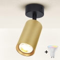 Brilagi - LED RGBW prigušiva spot svetiljka SELE GOLDEN 1xGU10/4,8W/230V 3000K crna/zlatna + daljinski upravljač