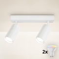 Brilagi - LED RGBW prigušiva spot svetiljka SELE MODERN 2xGU10/4,8W/230V 3000K bela + daljinski upravljač