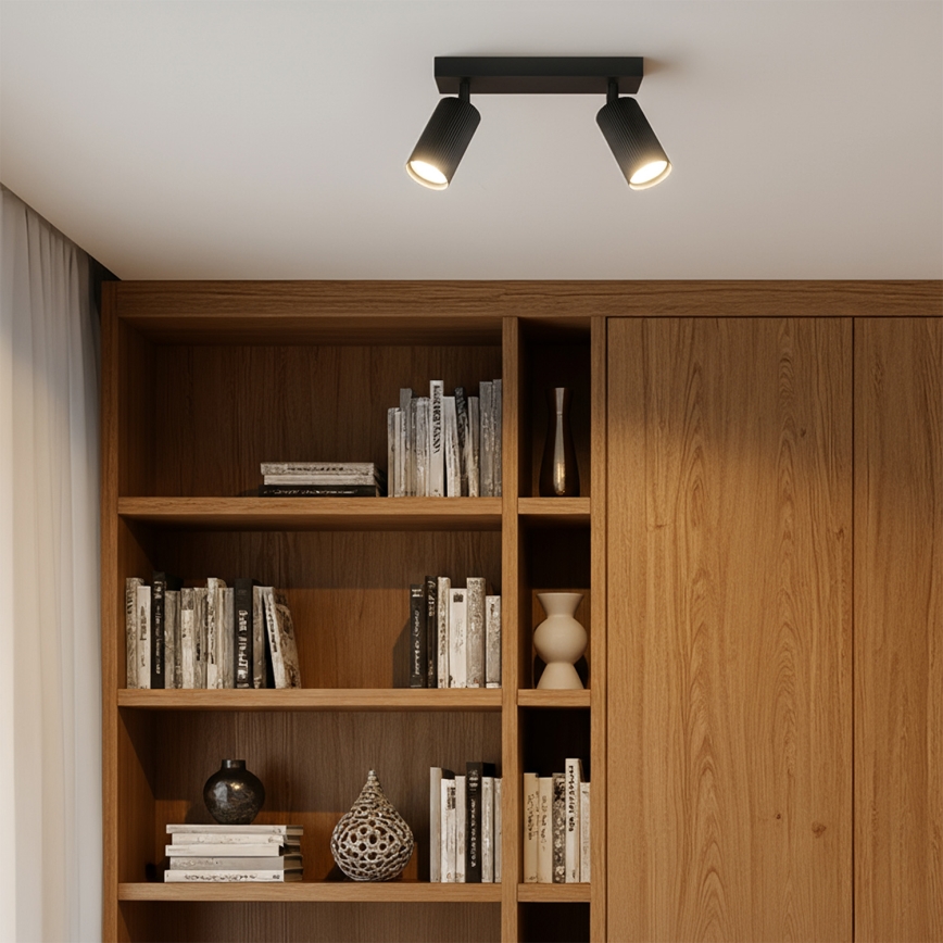 Brilagi - LED RGBW prigušiva spot svetiljka SELE MODERN 2xGU10/4,8W/230V 3000K crna + daljinski upravljač
