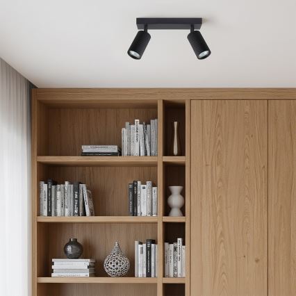Brilagi - LED RGBW prigušiva spot svetiljka SELE MODERN 2xGU10/6W/230V 3000K crna + daljinski upravljač
