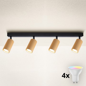 Brilagi - LED RGBW prigušiva spot svetiljka SELE MODERN 4xGU10/4,8W/230V 3000K zlatna + daljinski upravljač