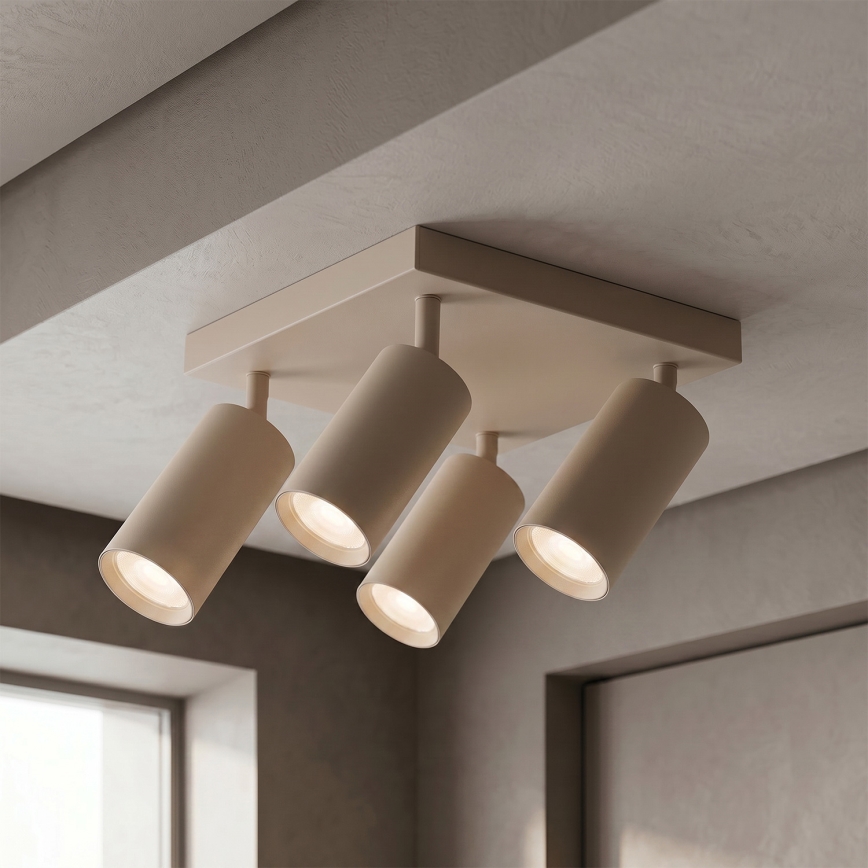BRILAGI - LED RGBW prigušiva spot svetiljka SELE SQUARE 4xGU10/6,5W/230V 2700-6500K bež