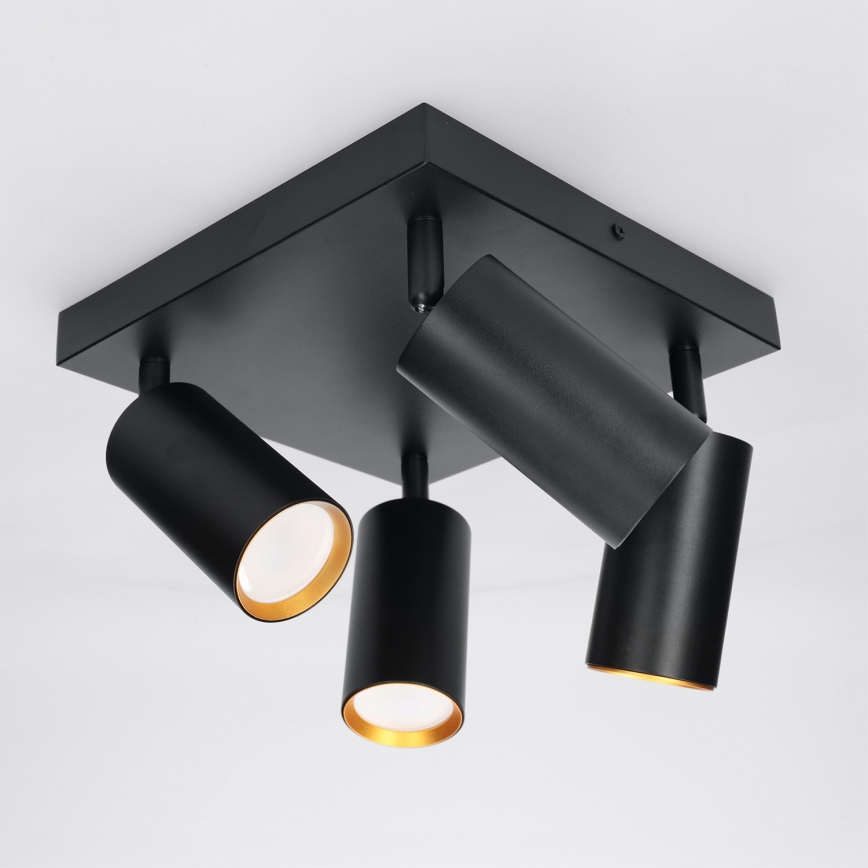 BRILAGI - LED RGBW prigušiva spot svetiljka SELE SQUARE 4xGU10/6,5W/230V 2700-6500K crna/zlatna