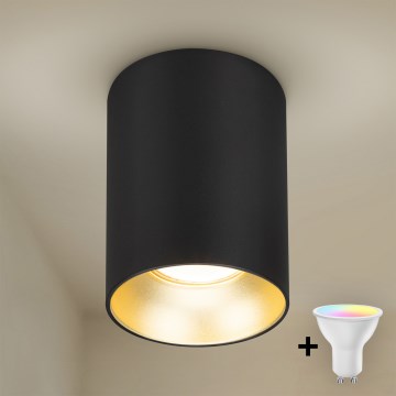 Brilagi - LED RGBW prigušiva spot svetiljka TRINE 1xGU10/4,8W/230V 3000K crna/zlatna + daljinski upravljač