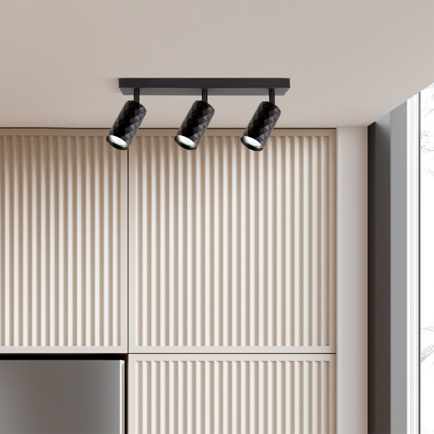 BRILAGI - LED RGBW prigušiva spot svetiljka SELE DIAMANT 3xGU10/4,8W/230V 3000K crna + daljinski upravljač