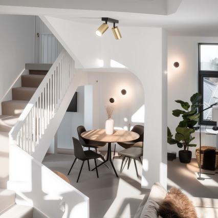 Brilagi - LED RGBW prigušiva spot svetiljka SELE GOLDEN 2xGU10/4,8W/230V 3000K crna/zlatna + daljinski upravljač