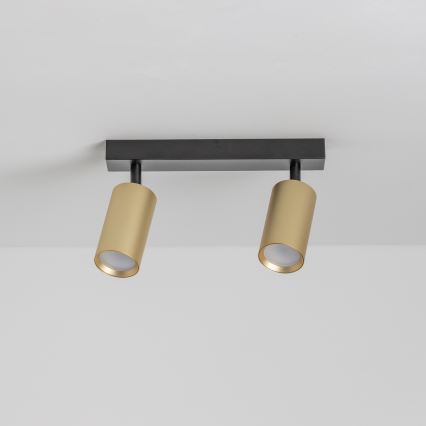Brilagi - LED RGBW prigušiva spot svetiljka SELE GOLDEN 2xGU10/4,8W/230V 3000K crna/zlatna + daljinski upravljač