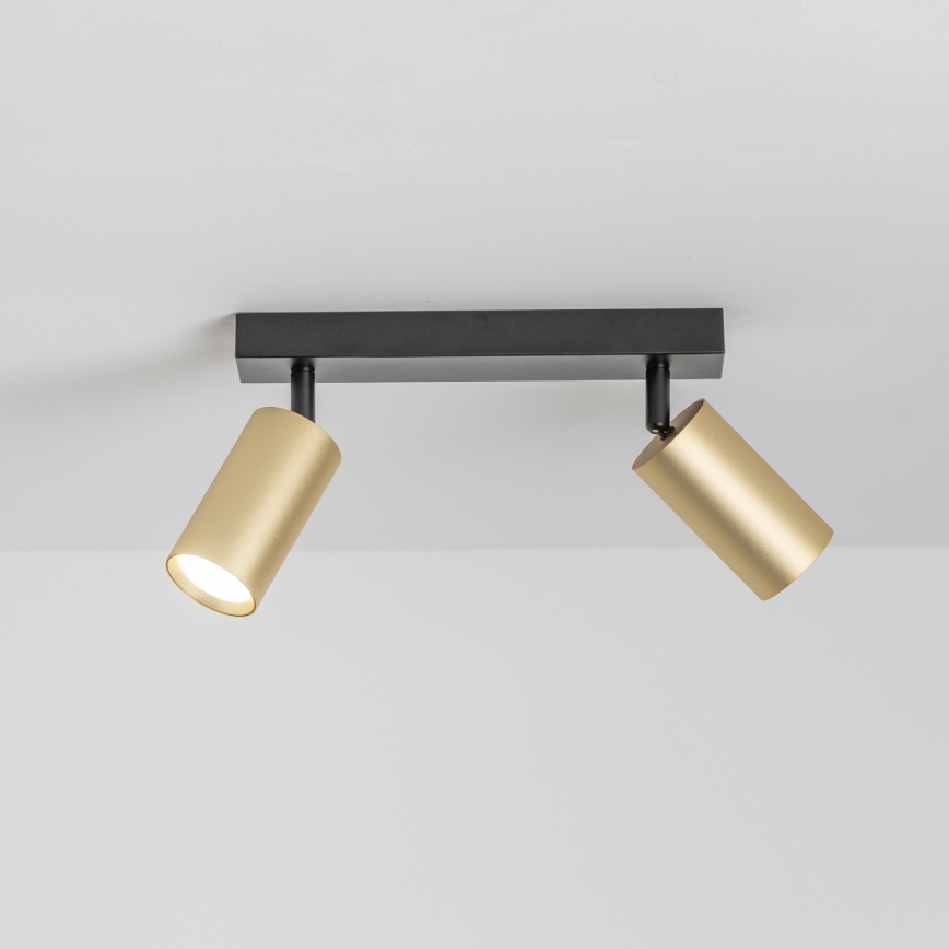 Brilagi - LED RGBW prigušiva spot svetiljka SELE GOLDEN 2xGU10/6W/230V 3000K crna/zlatna + daljinski upravljač