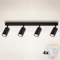 Brilagi - LED RGBW prigušiva spot svetlo SELE MODERN 4xGU10/6W/230V 3000K crna + daljinski upravljač
