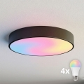 Brilagi - LED RGBW prigušiva stropna lampa CLARE 4xE27/9W/230V 2700-6500K prečnik 50 cm Wi-Fi crna