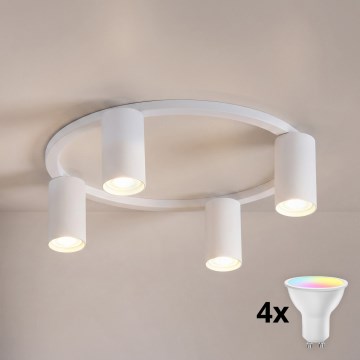 BRILAGI - LED RGBW prigušiva stropna lampa SELE 4xGU10/6,5W/230V 2700-6500K bela