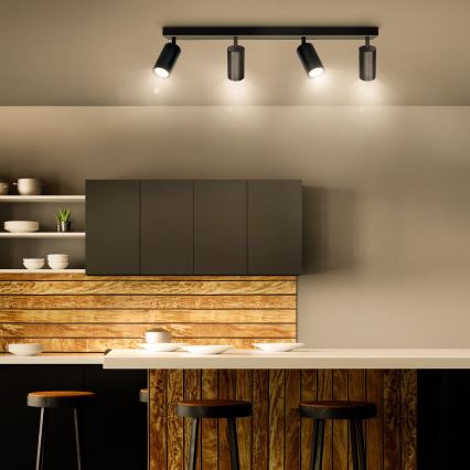 Brilagi - LED RGBW prigušiva spot svetiljka SELE 4xGU10/6W/230V 3000K crna + daljinski upravljač
