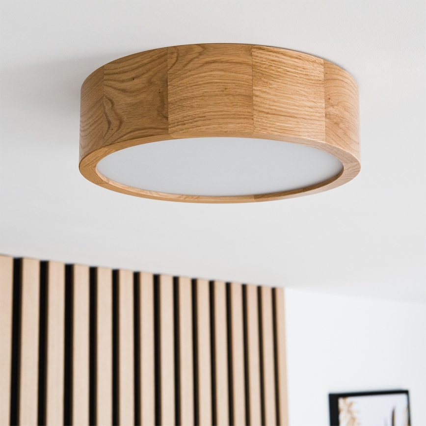 BRILAGI - LED RGBW prigušiva plafonska svetiljka CARVALHO 1xE27/12W/230V 2700-6500K hrast prečnik 27,5 cm