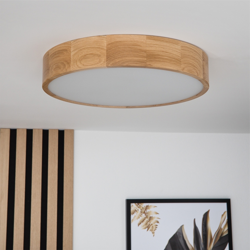Brilagi - LED RGBW stropno svetlo CARVALHO, prigušiva, 3xE27/9W/230V 2700-6500K Wi-Fi hrast prečnik 47,5 cm