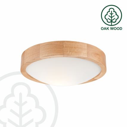 Brilagi - LED RGBW prigušiva plafonsko svetlo CARVALHO SLIM 1xE27/9W/230V 2700-6500K Wi-Fi hrast, prečnik 27 cm
