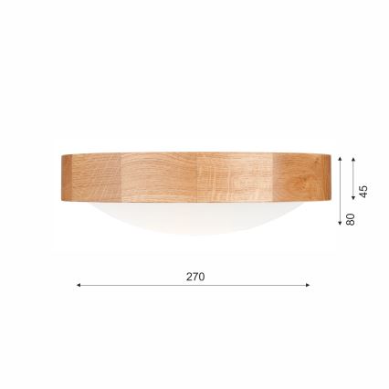 Brilagi - LED RGBW prigušiva plafonsko svetlo CARVALHO SLIM 1xE27/9W/230V 2700-6500K Wi-Fi hrast, prečnik 27 cm