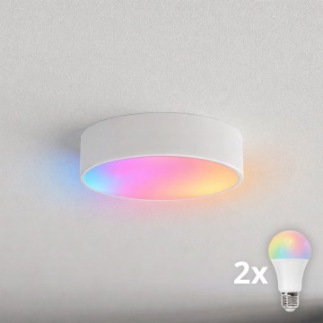 BRILAGI - LED RGBW prigušiva stropna svetiljka CLARE 2xE27/12W/230V 2700-6500K prečnik 30 cm bela