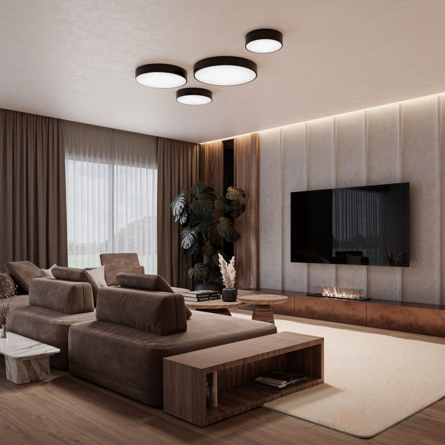 Brilagi - LED RGBW prigušiva plafonska svetiljka CLARE 2xE27/9W/230V 2700-6500K prečnik 30 cm Wi-Fi crna