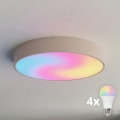 Brilagi - LED RGBW prigušiva stropna svetiljka CLARE 4xE27/9W/230V 2700-6500K prečnik 50 cm Wi-Fi bež