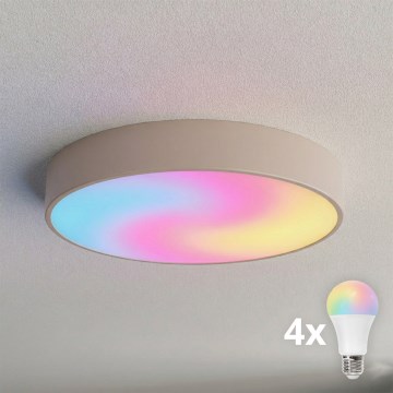 Brilagi - LED RGBW prigušiva stropna svetiljka CLARE 4xE27/9W/230V 2700-6500K prečnik 50 cm Wi-Fi bež