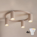 BRILAGI - LED RGBW prigušiva stropna svetiljka SELE 4xGU10/6,5W/230V 2700-6500K bež
