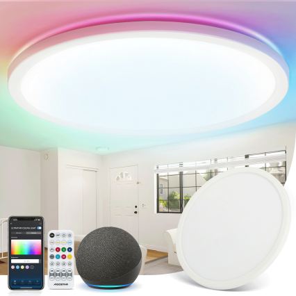 Brilagi - LED RGBW prigušiva stropna lampa VIBE LED/24W/230V 3000-6500K prečnik 26 cm bela + daljinski upravljač